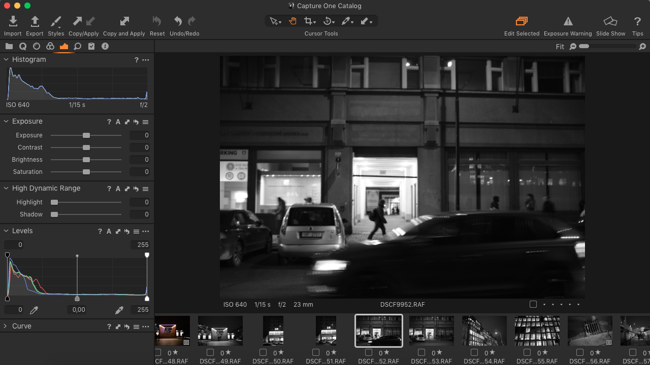 Capture ONE EXPRESS FUJIFLM 12 (Více variant úprav a klávesové zkratky)
