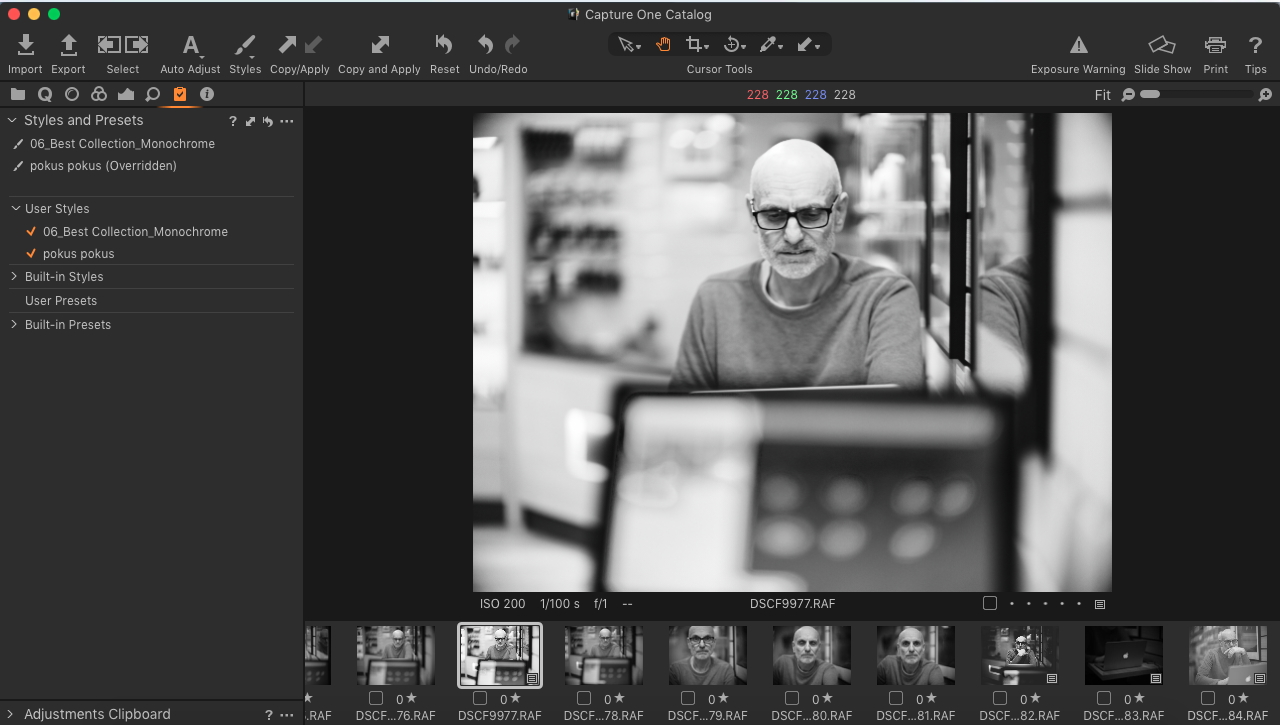 Capture ONE EXPRESS FUJIFLM 8 (Presety, Styles a hromadné úpravy)